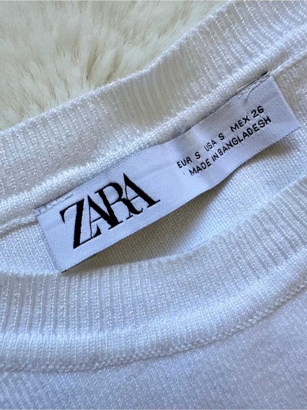 Zara Women’s 2PACK Short Sleeve Knit Top White & Cream Stripe - Small - Picture 5 of 10